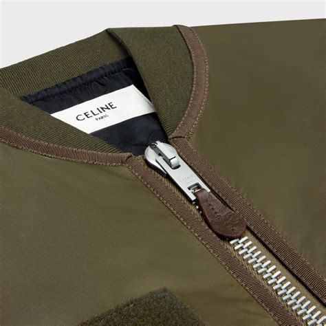 celine green bomber|CROPPED BOMBER JACKET IN NYLON TWILL .